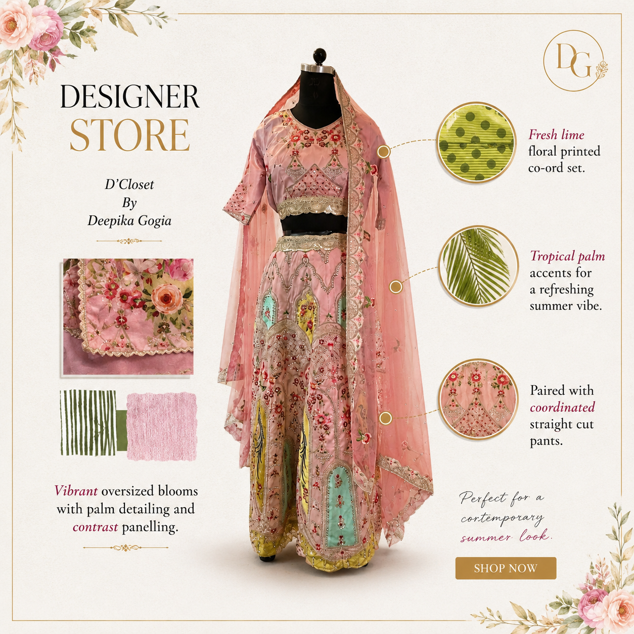 Blush Pink Pastel Embroidered Lehenga Set