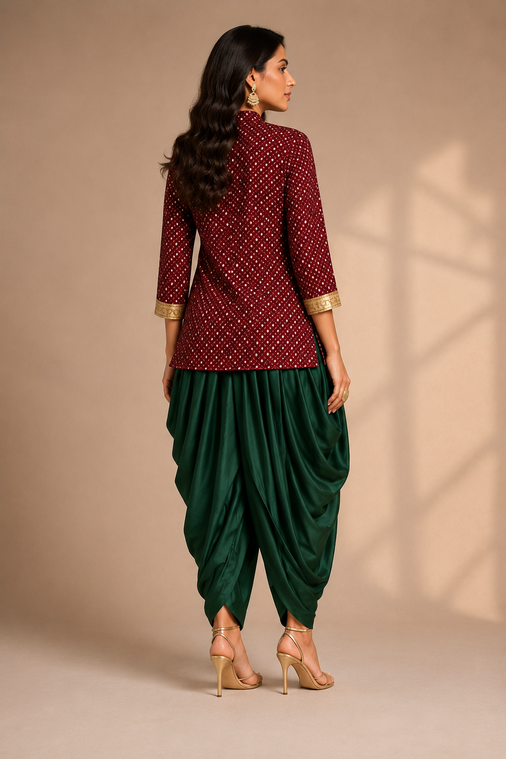 Royal Brocade Jacket with Emerald Tulip Salwar