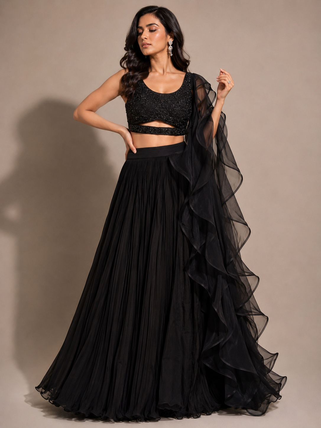 Midnight Noir Embellished Lehenga Set