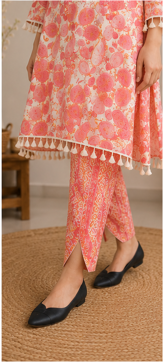 2-Piece Cotton Printed Kurta & Tulip Pants Set