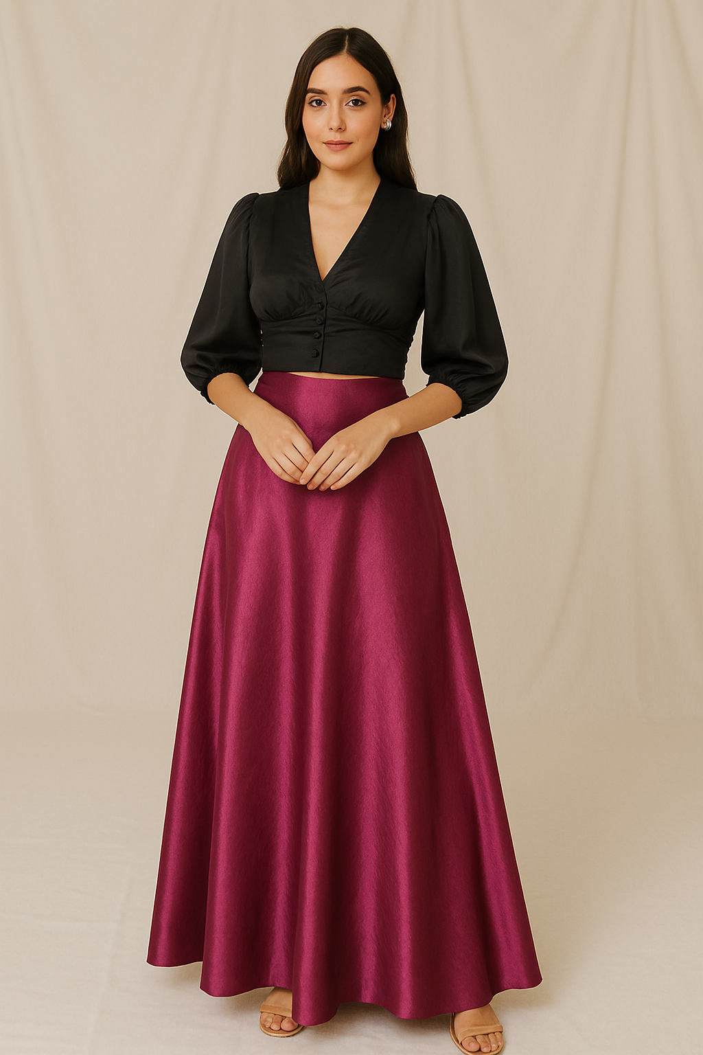 Western Crop top with Skirt