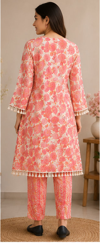 2-Piece Cotton Printed Kurta & Tulip Pants Set
