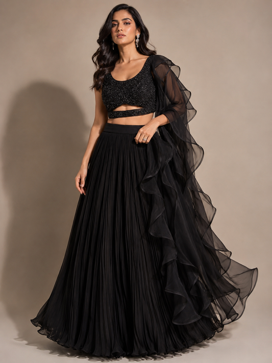 Midnight Noir Embellished Lehenga Set